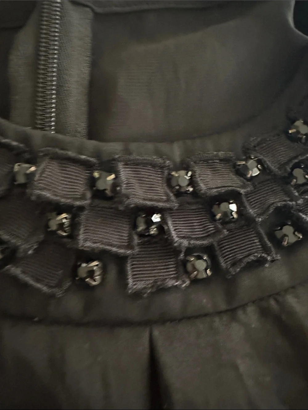 Michael Kors Black Beaded Collar sleeveless top